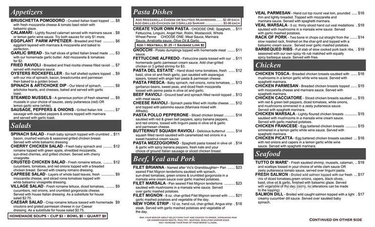 Vic's Casual Dining - Southgate, MI menu_pic
