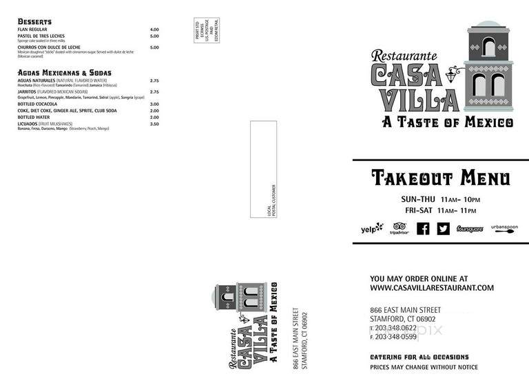 Casa Villa - Stamford, CT menu_pic