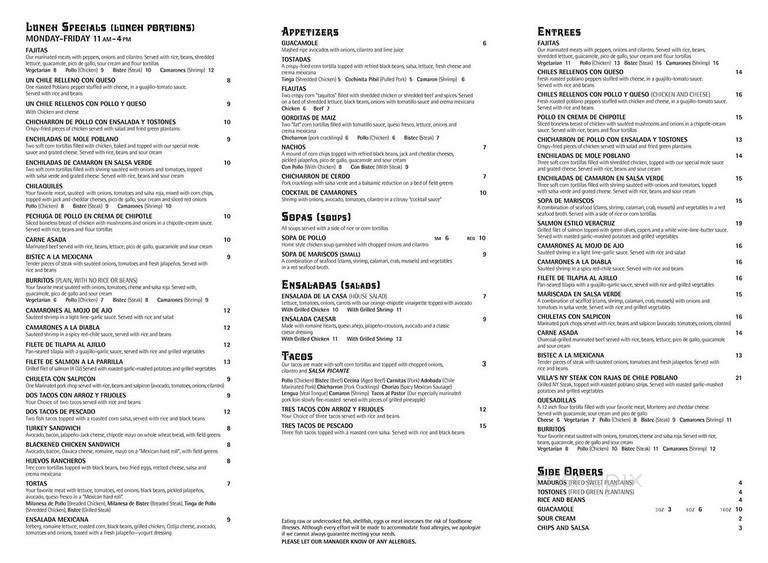 Casa Villa - Stamford, CT menu_pic