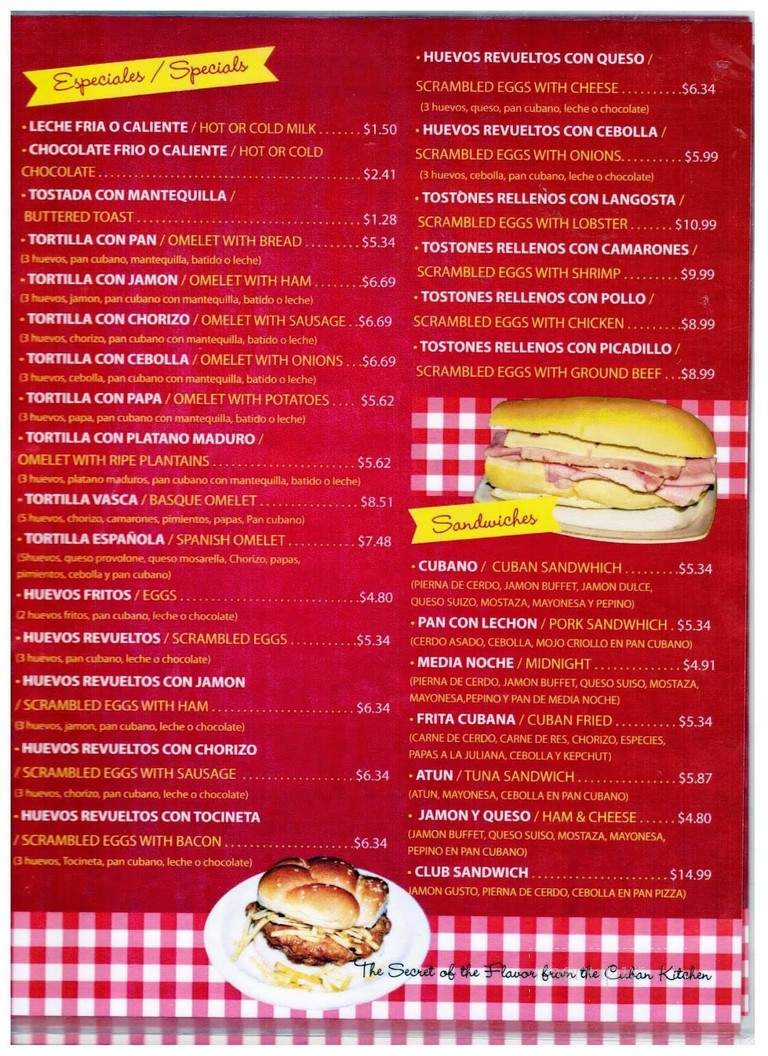 Fefa's Cafe - Tampa, FL menu_pic