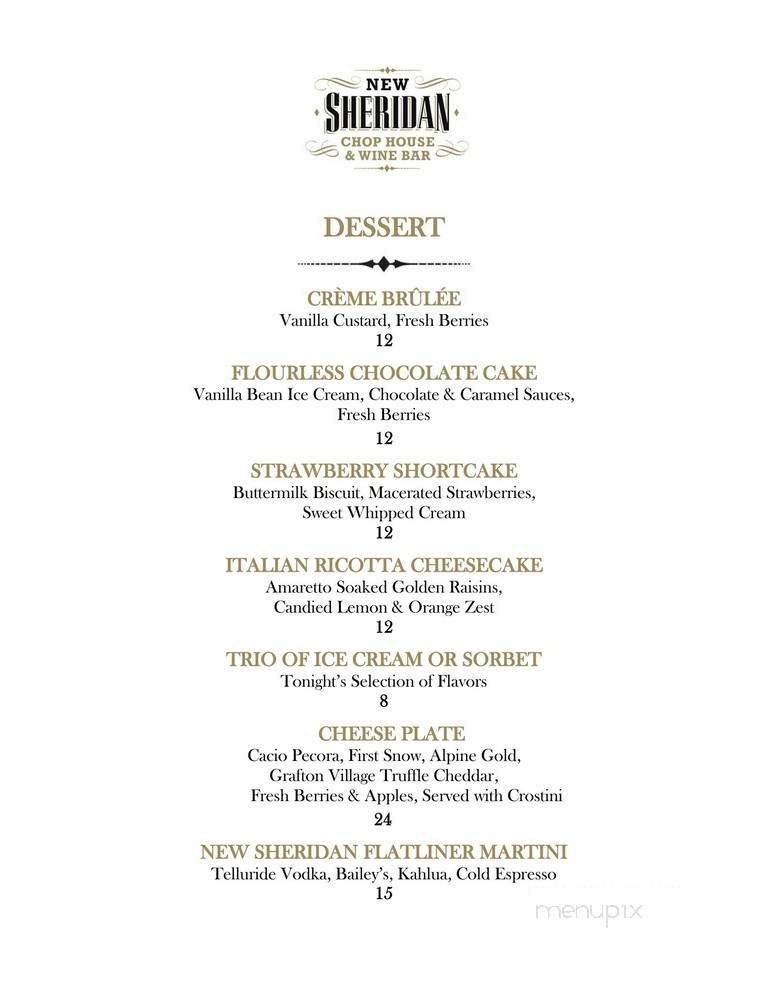 New Sheridan Chop House - Telluride, CO menu_pic