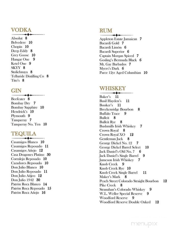 New Sheridan Chop House - Telluride, CO menu_pic