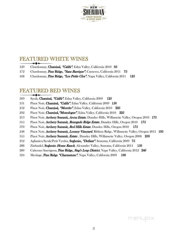 New Sheridan Chop House - Telluride, CO menu_pic