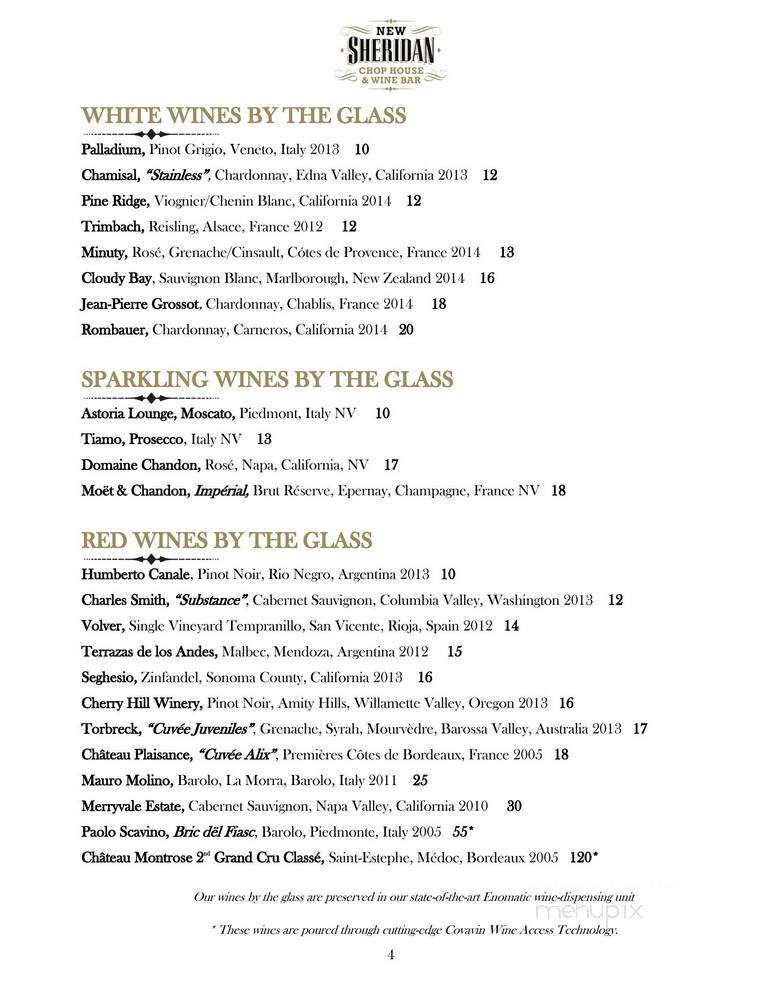 New Sheridan Chop House - Telluride, CO menu_pic