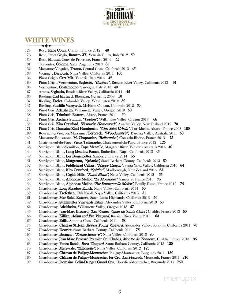 New Sheridan Chop House - Telluride, CO menu_pic