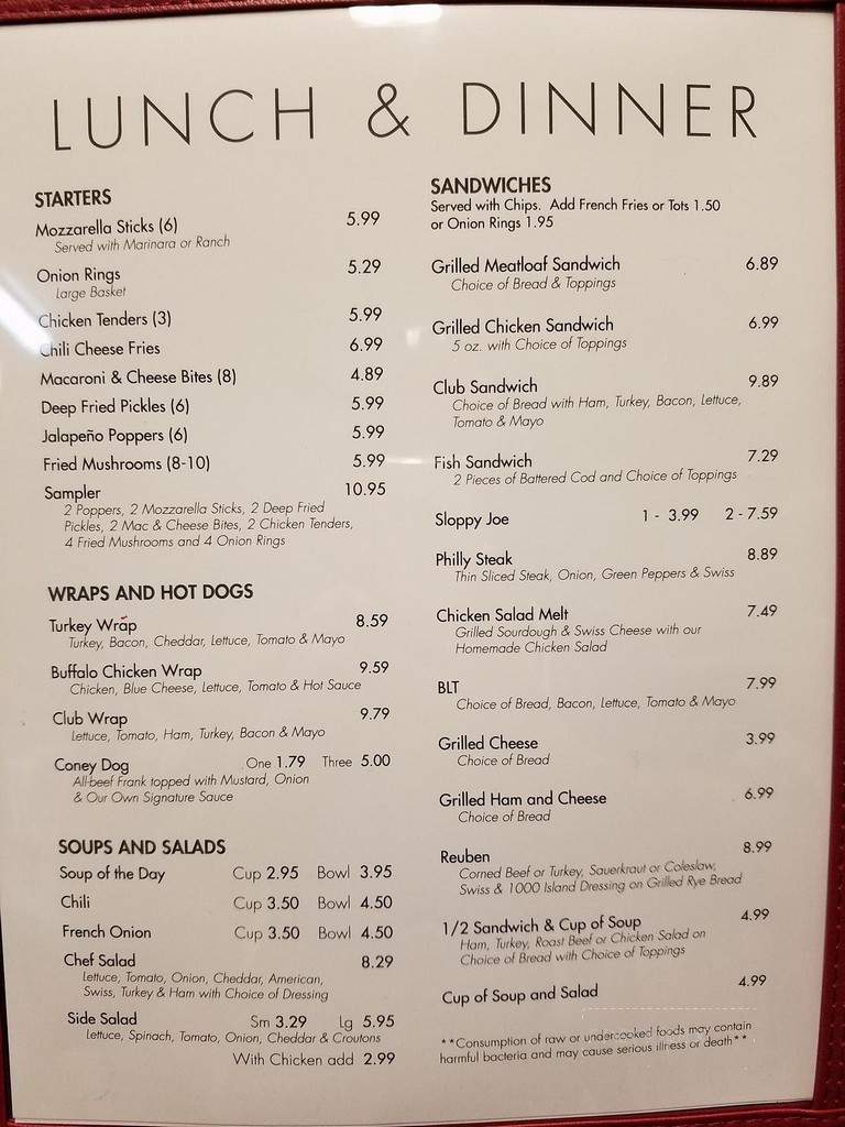 My House Diner - Toledo, OH menu_pic
