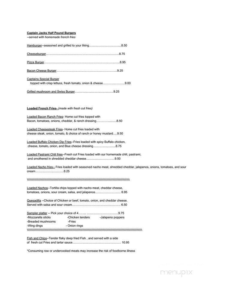 Captain Jack's - Towanda, PA menu_pic