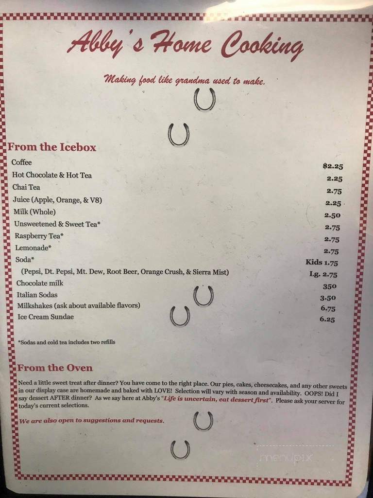 Abby's Home Cooking - Wasilla, AK menu_pic