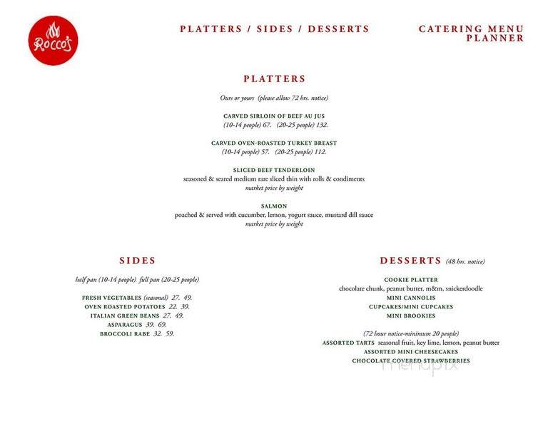 Rocco's Pizza - Williamsville, NY menu_pic