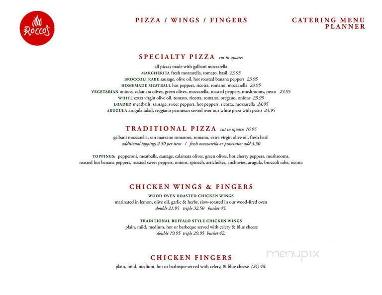 Rocco's Pizza - Williamsville, NY menu_pic