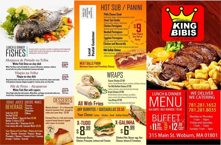 Central Grill Restaurant Cafe - Woburn, MA menu_pic