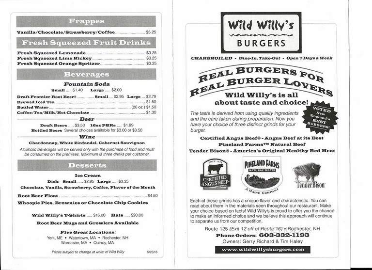 Wild Willy's Burgers - Worcester, MA