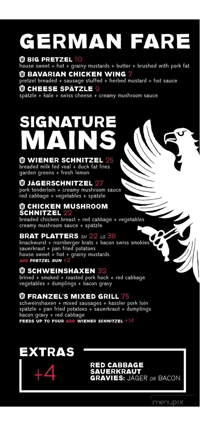 Wurst Restaurant and Beer Hall - Calgary, AB menu_pic