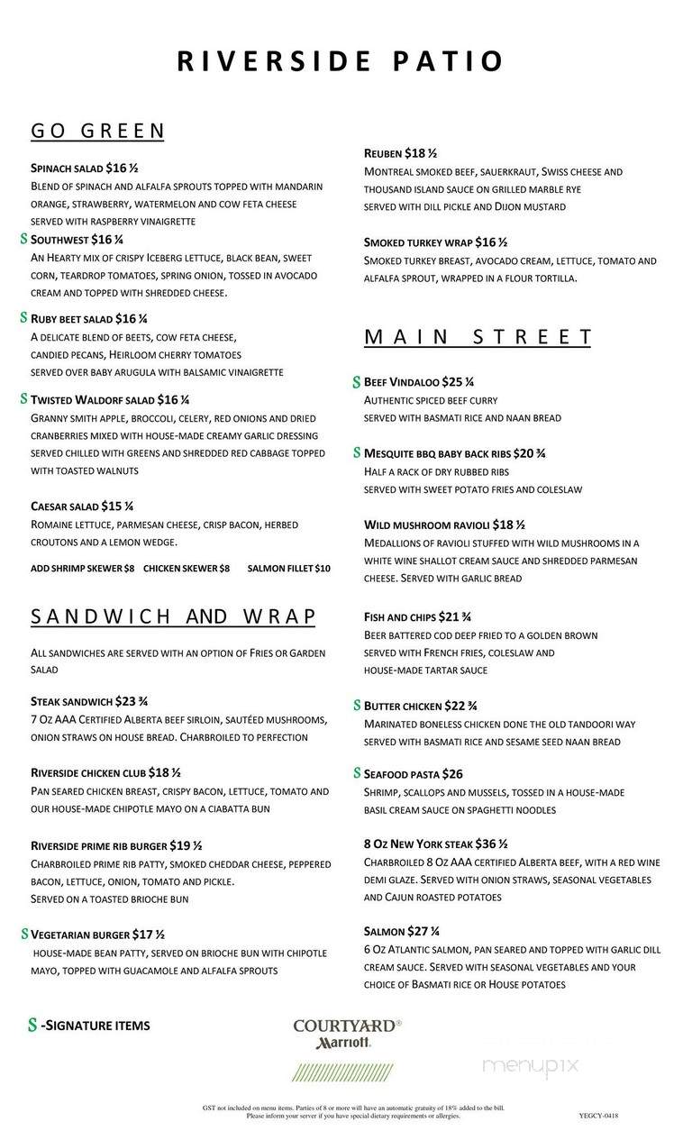 The Riverside Bistro - Edmonton, AB menu_pic