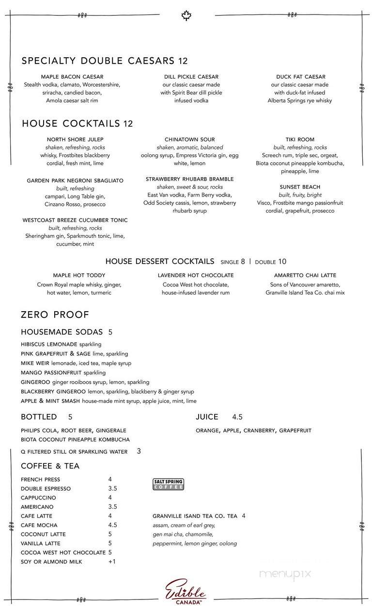 Edible at the Market - Vancouver, BC menu_pic