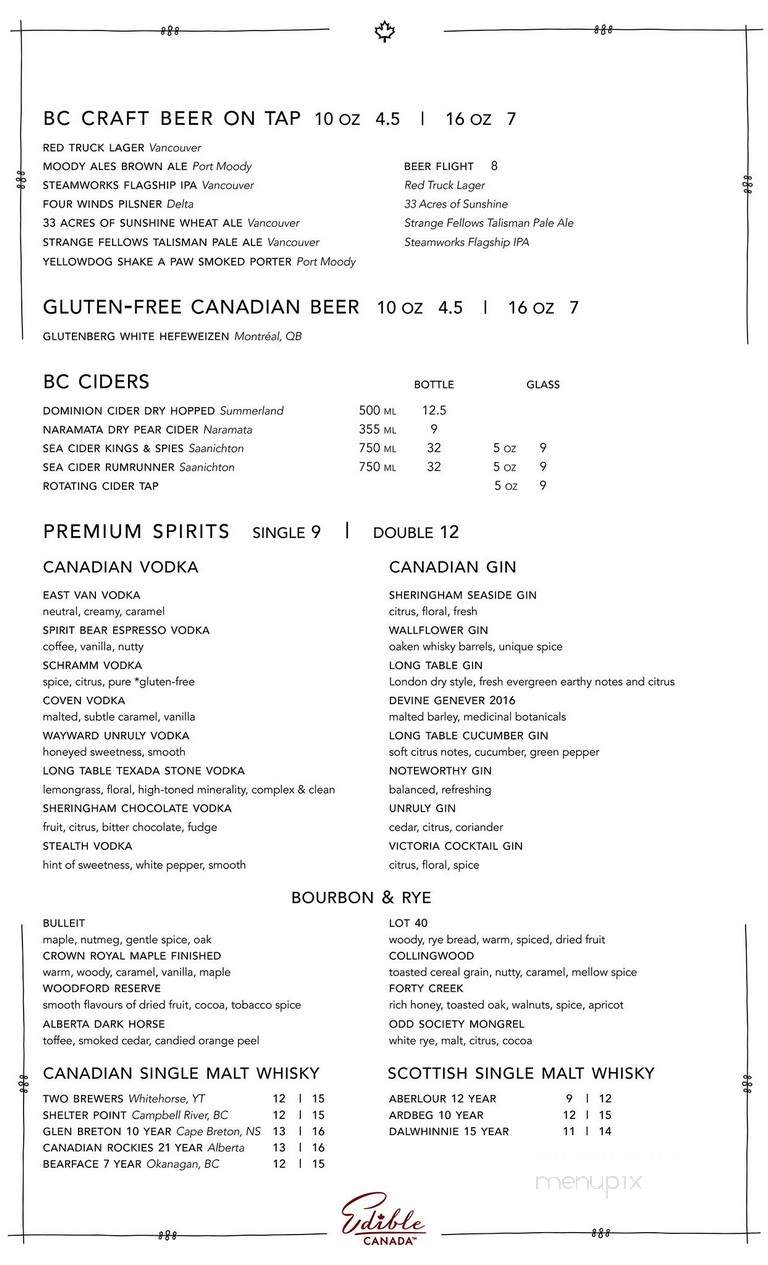 Edible at the Market - Vancouver, BC menu_pic