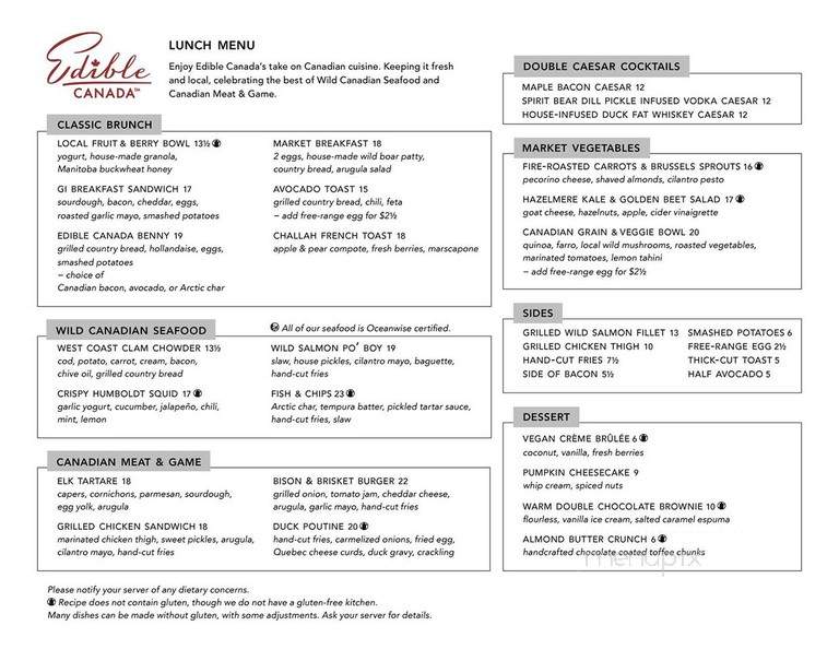Edible at the Market - Vancouver, BC menu_pic