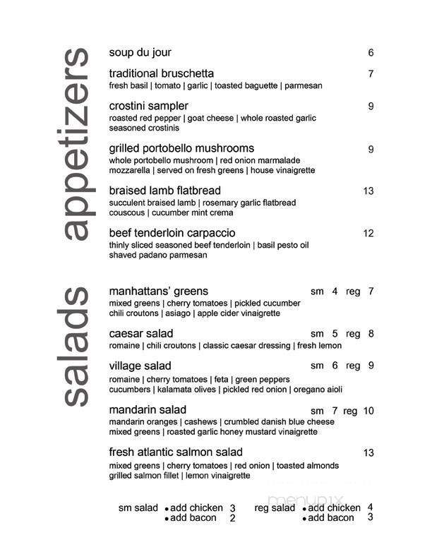 Manhattan's Pizza Bistro Music Club - Guelph, ON menu_pic