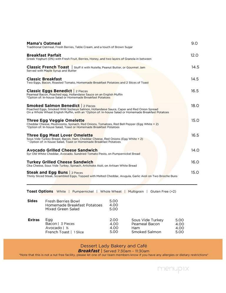 Dessert Lady - Toronto, ON menu_pic