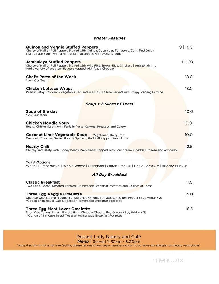 Dessert Lady - Toronto, ON menu_pic
