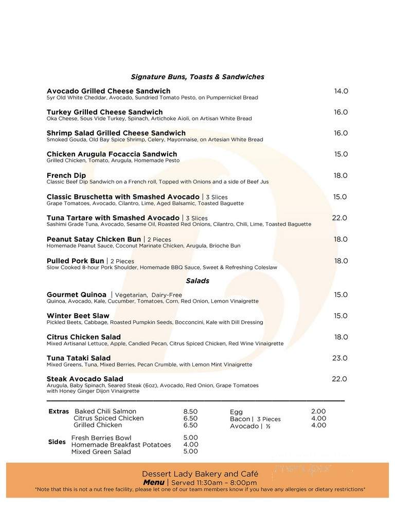 Dessert Lady - Toronto, ON menu_pic