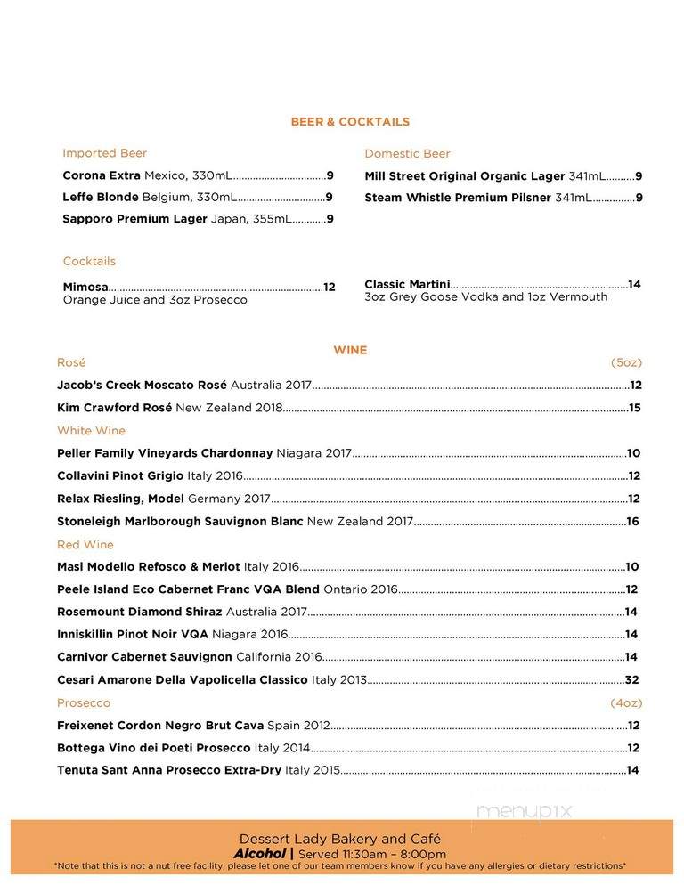 Dessert Lady - Toronto, ON menu_pic