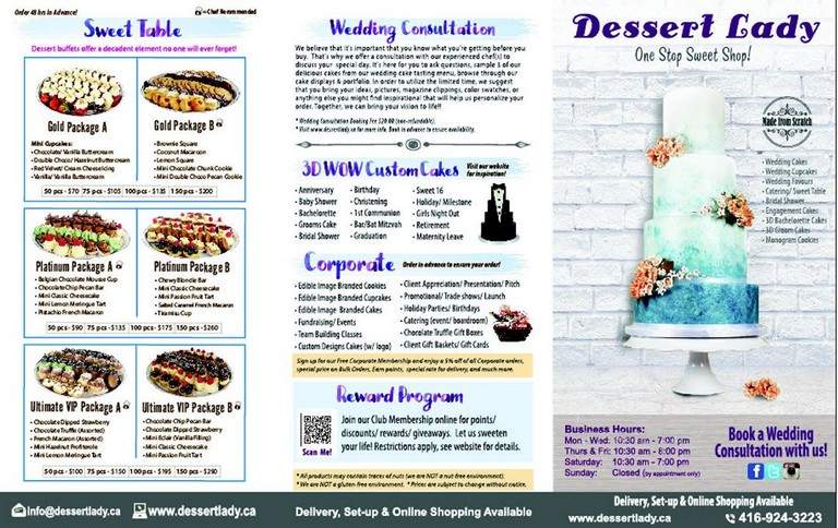 Dessert Lady - Toronto, ON menu_pic