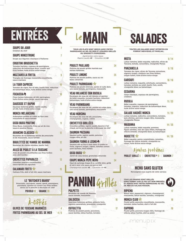 Enoteca Mozza - Pointe-Claire, QC menu_pic