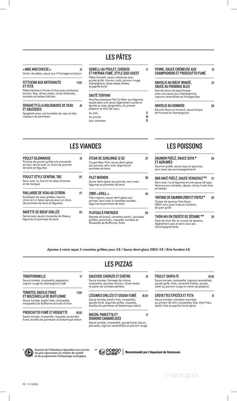 Zibo! - Anjou, QC menu_pic