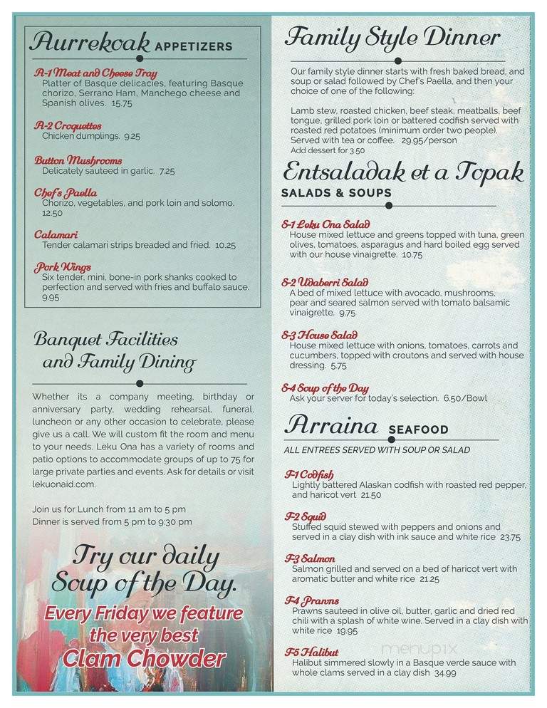 Leku Ona - Boise, ID menu_pic