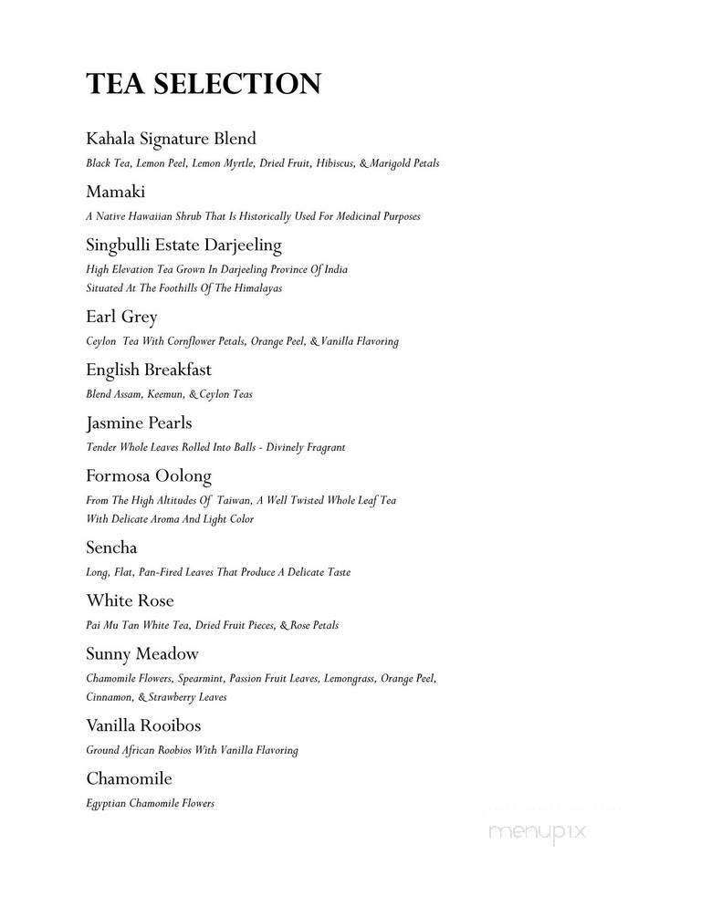 The Veranda - Honolulu, HI menu_pic
