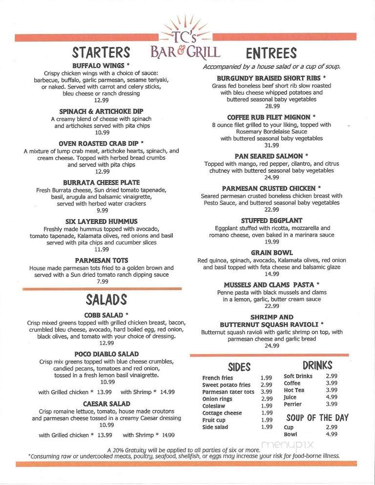 Poco Diablo Resort - Sedona, AZ menu_pic