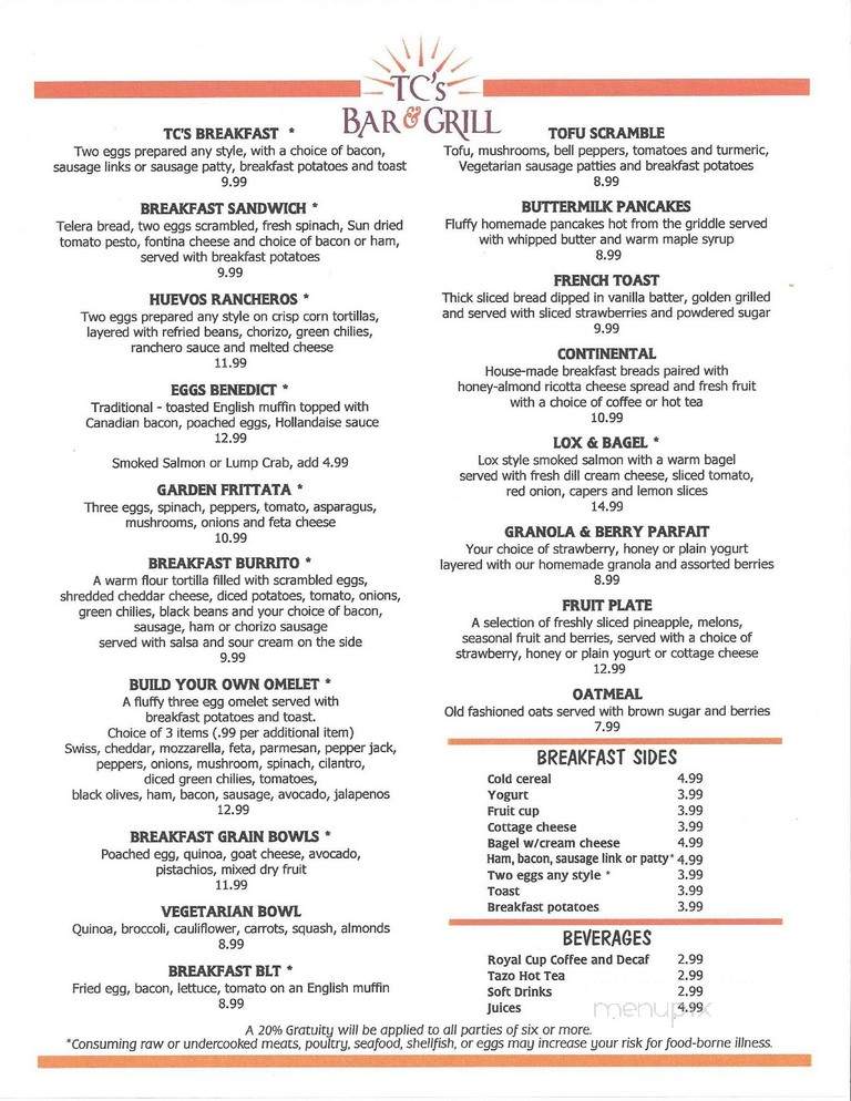 Poco Diablo Resort - Sedona, AZ menu_pic