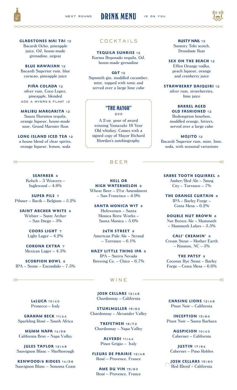 Gladstones - Pacific Palisades, CA menu_pic