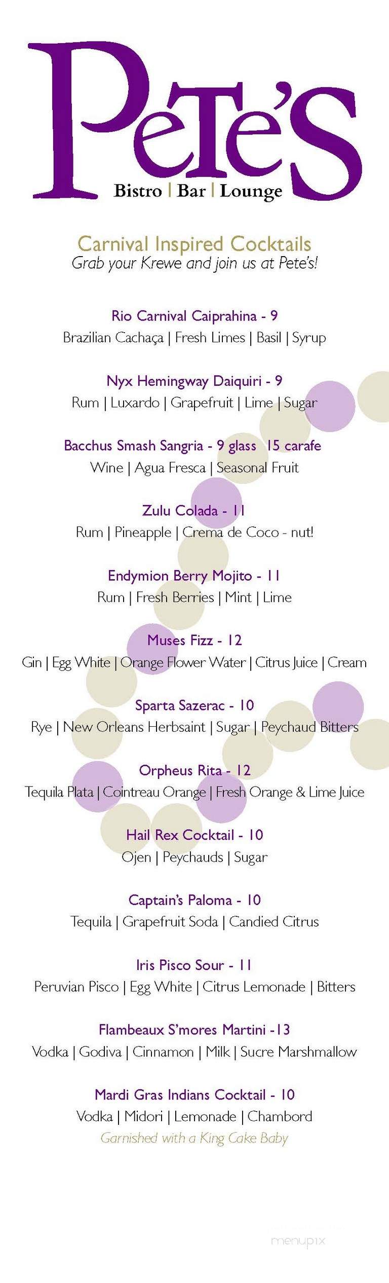 InterContinental New Orleans - New Orleans, LA menu_pic