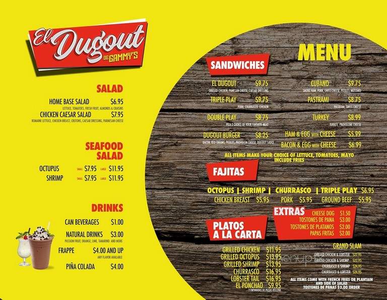 El Dugout - Dorchester, MA menu_pic
