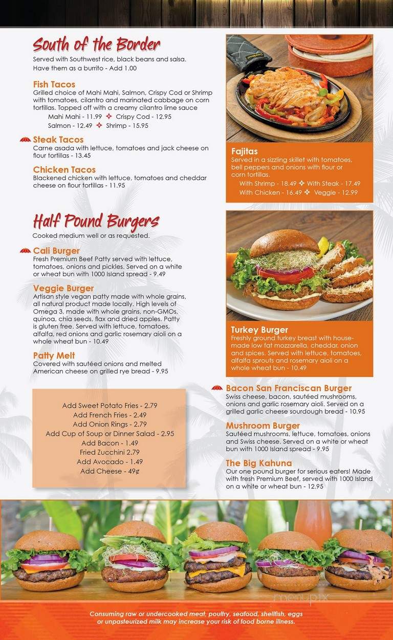 California Grill - Huntington Beach, CA menu_pic
