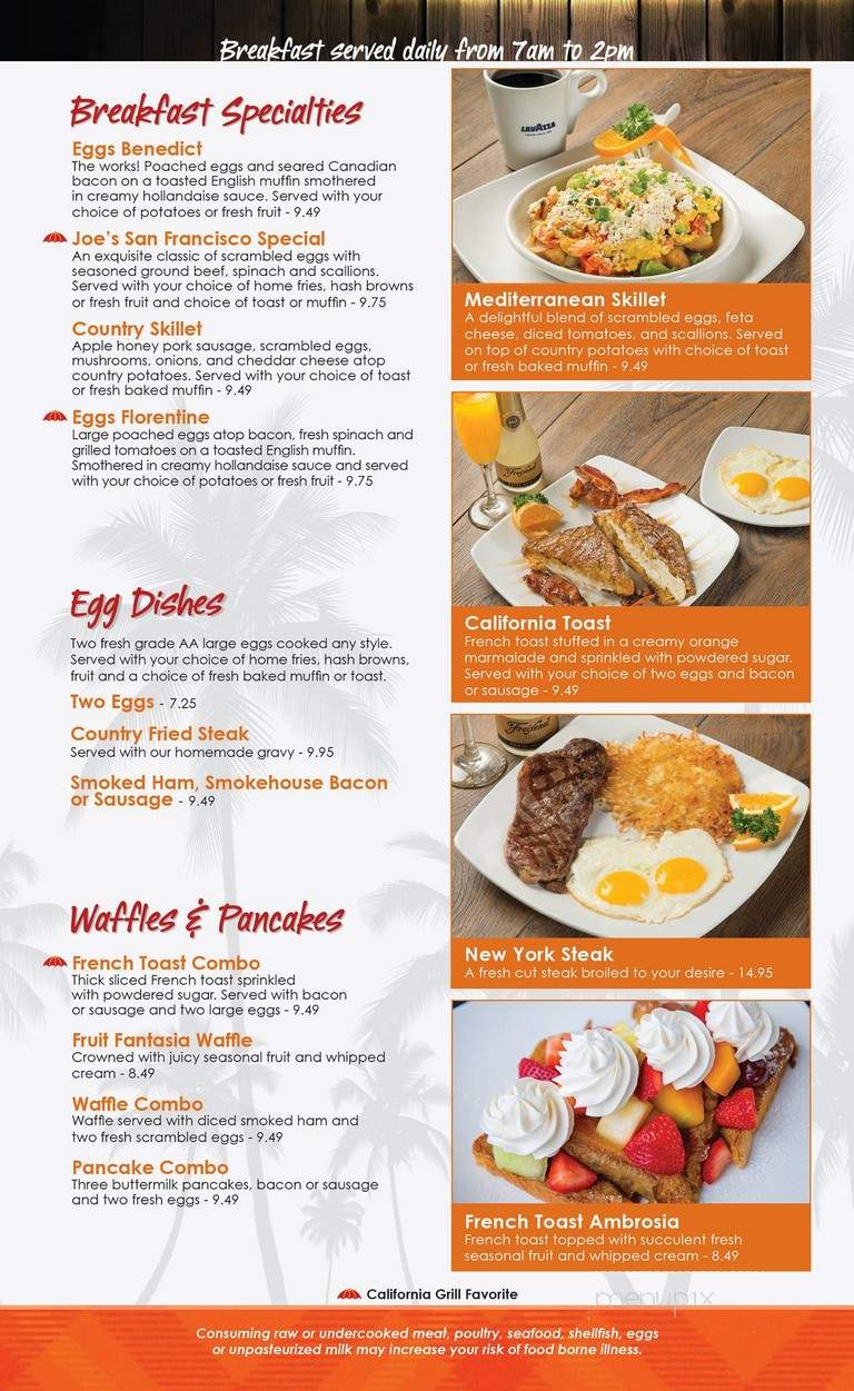 California Grill - Huntington Beach, CA menu_pic