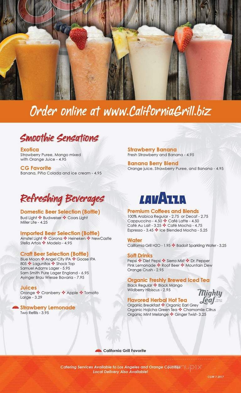 California Grill - Huntington Beach, CA menu_pic