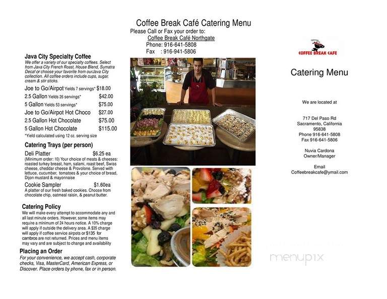 Coffee Break Cafe - Sacramento, CA menu_pic