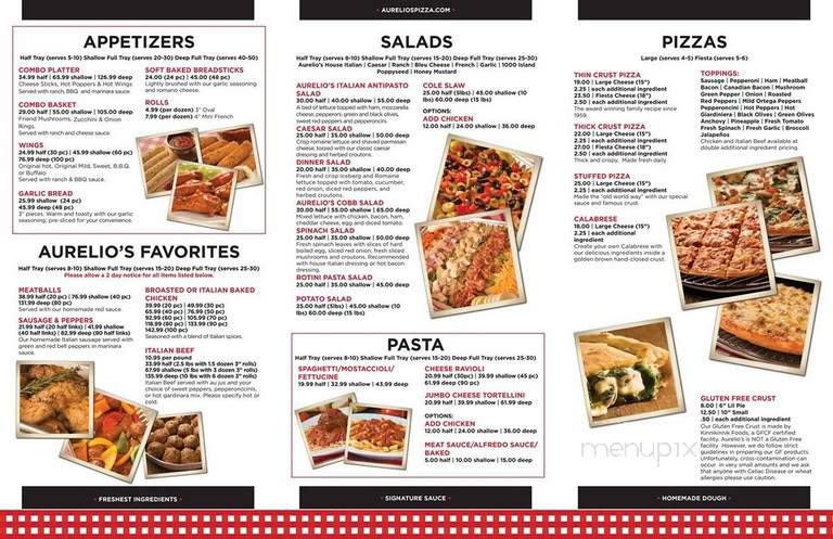 Aurelio's Pizza - Frankfort, IL menu_pic