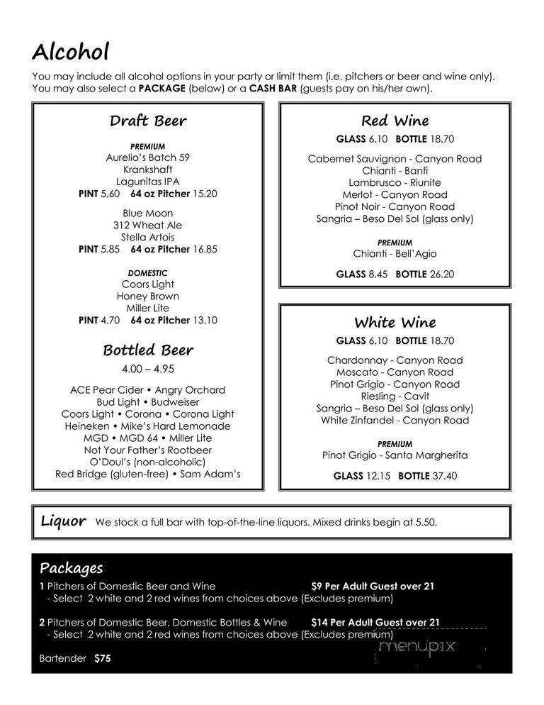 Aurelio's Pizza - Frankfort, IL menu_pic