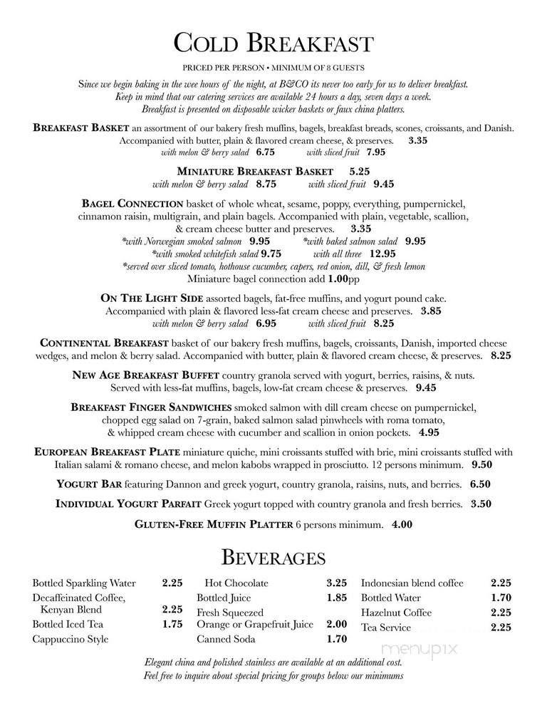 Baguettes and Company - New York, NY menu_pic