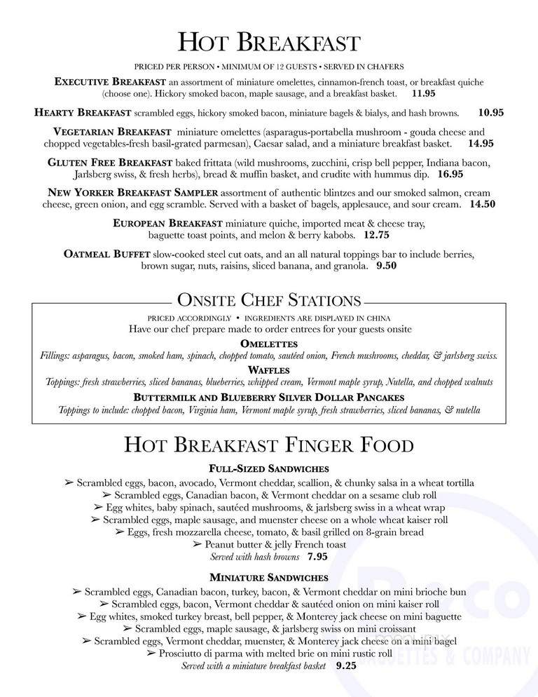 Baguettes and Company - New York, NY menu_pic