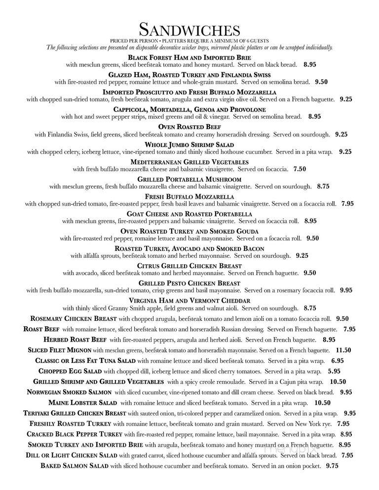 Baguettes and Company - New York, NY menu_pic
