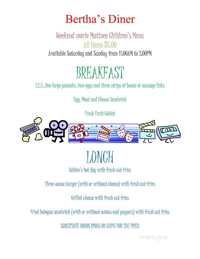 Bertha's Restaurant - Buffalo, NY menu_pic