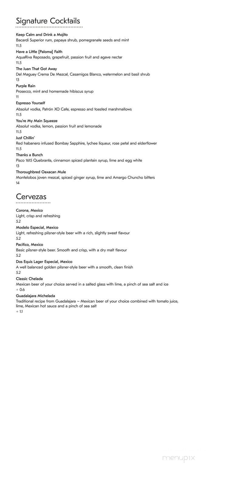 Cantina Laredo - Charlotte, NC menu_pic