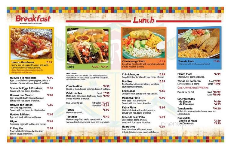 El Rey Plaza Inc. - Milwaukee, WI menu_pic