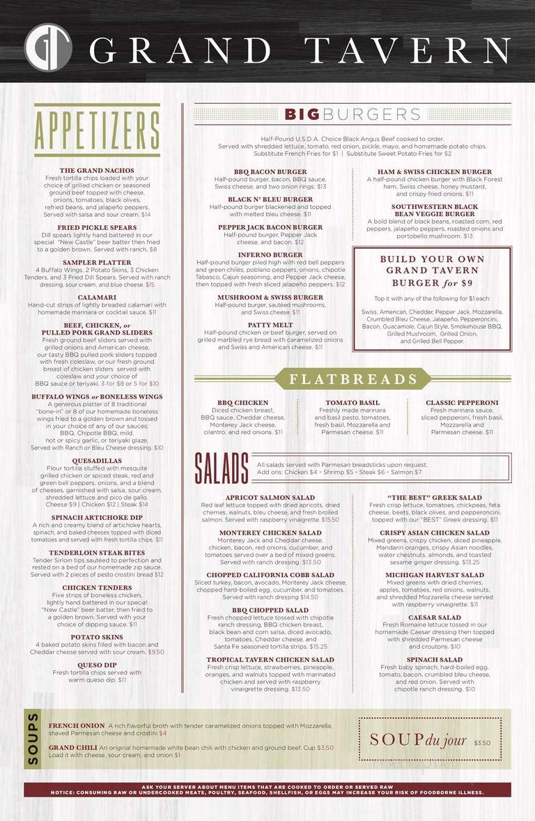 The Grand Tavern - Rochester Hills, MI menu_pic