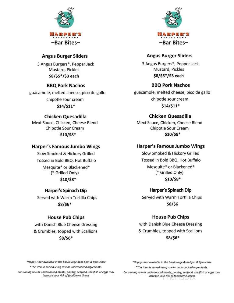 Harper's Restaurant - Greensboro, NC menu_pic
